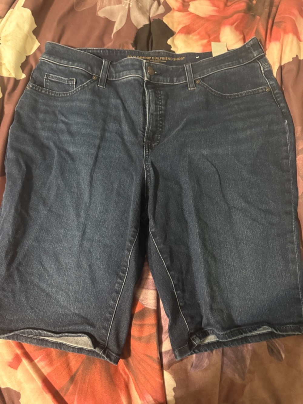Chico's Dark Blue Denim Jean Shorts